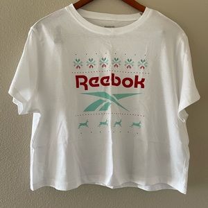 Reebok holiday cropped short sleeve t-shirt